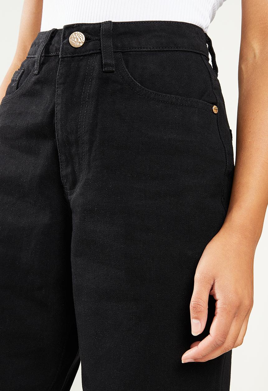 Missguided - Petite riot mom jeans - black