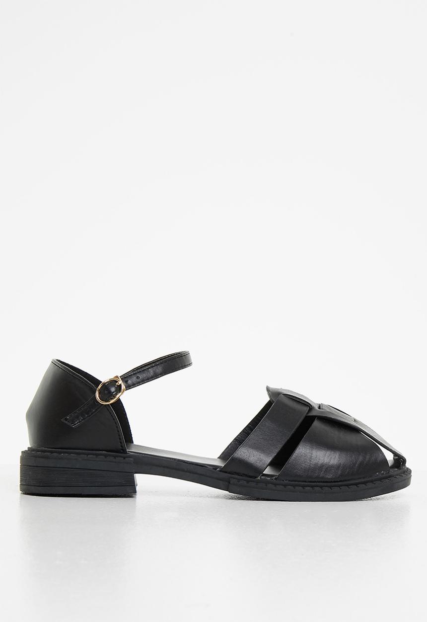 Seduction - Interwoven fisherman shoe - black