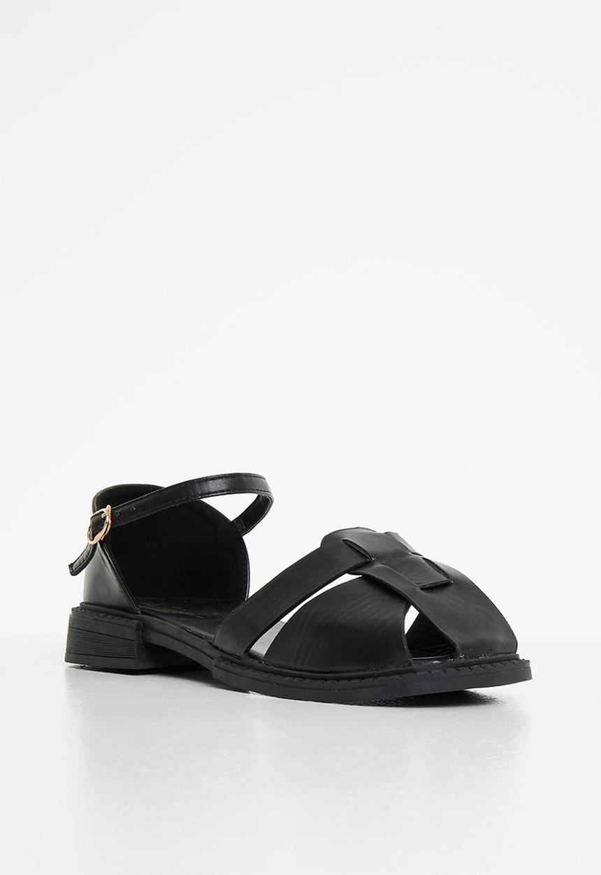 Seduction - Interwoven fisherman shoe - black