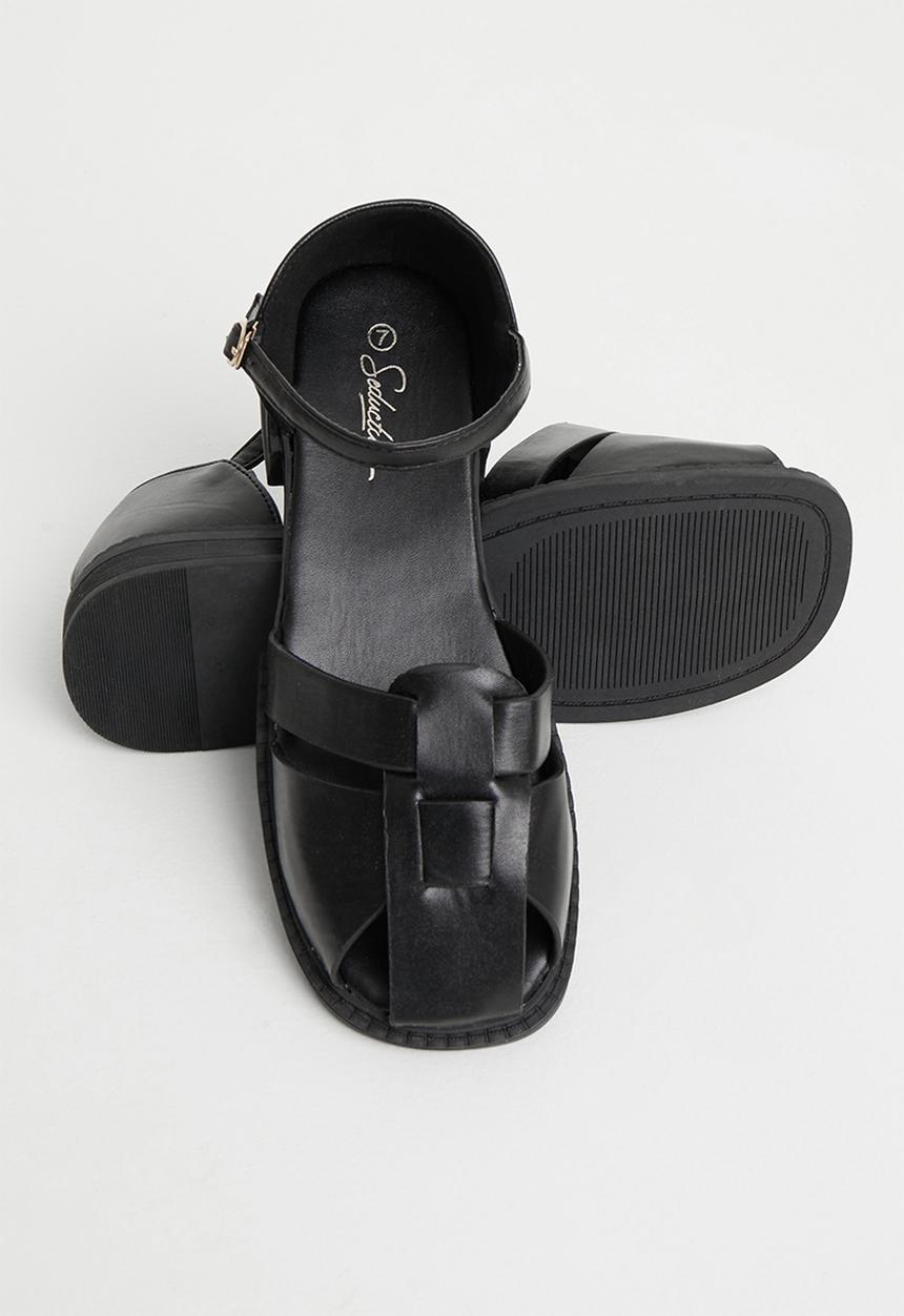Seduction - Interwoven fisherman shoe - black