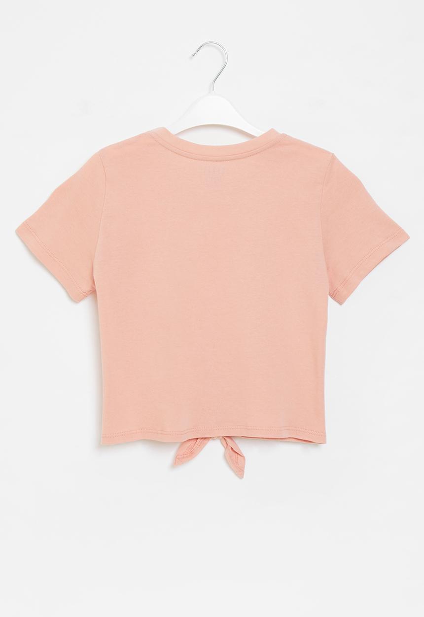 Rebel Republic - Printed front knot tee - dusty pink