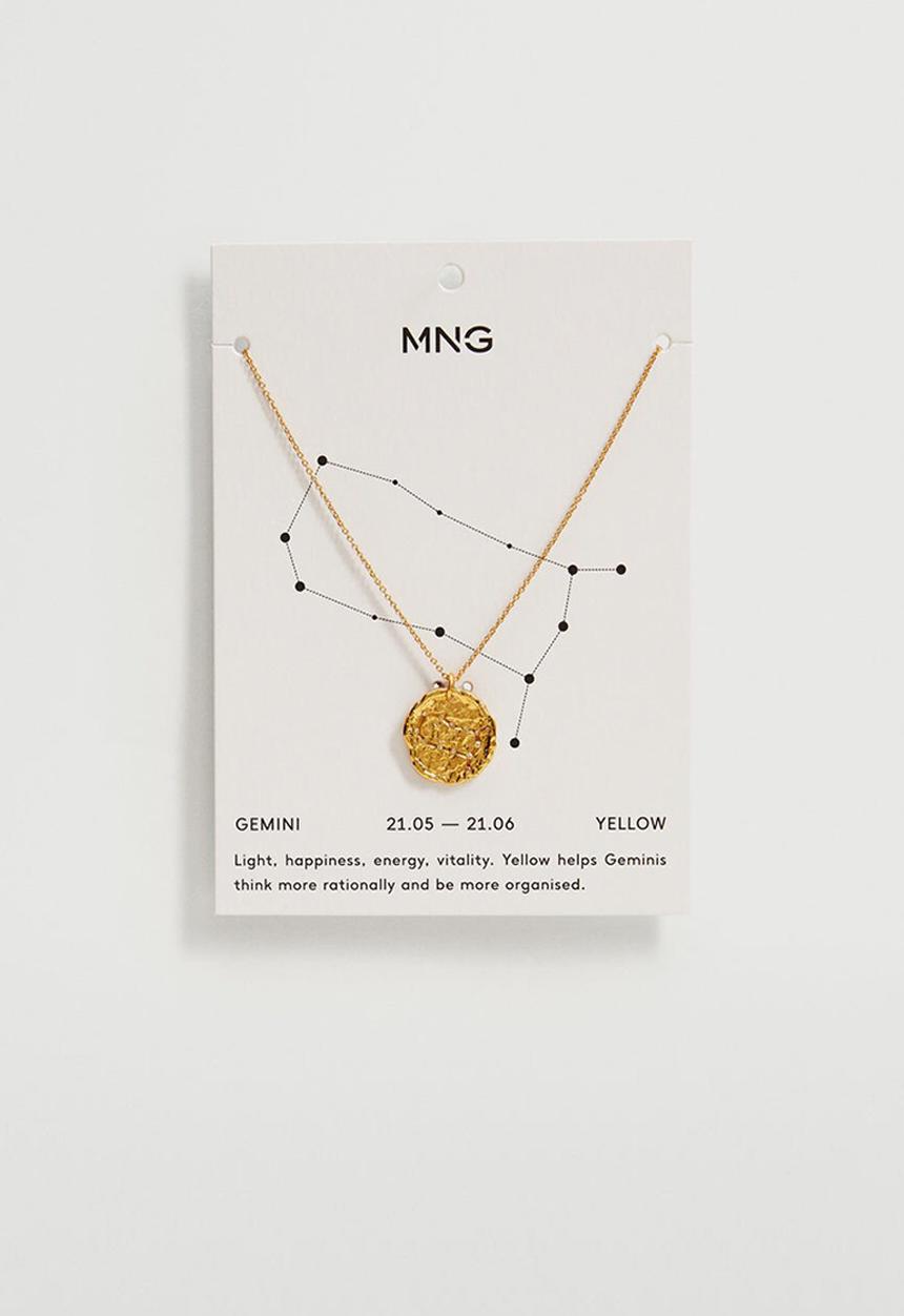 MANGO - Gemini horoscope necklace - gold