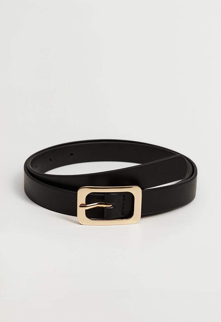 MANGO - Metal buckle belt - black