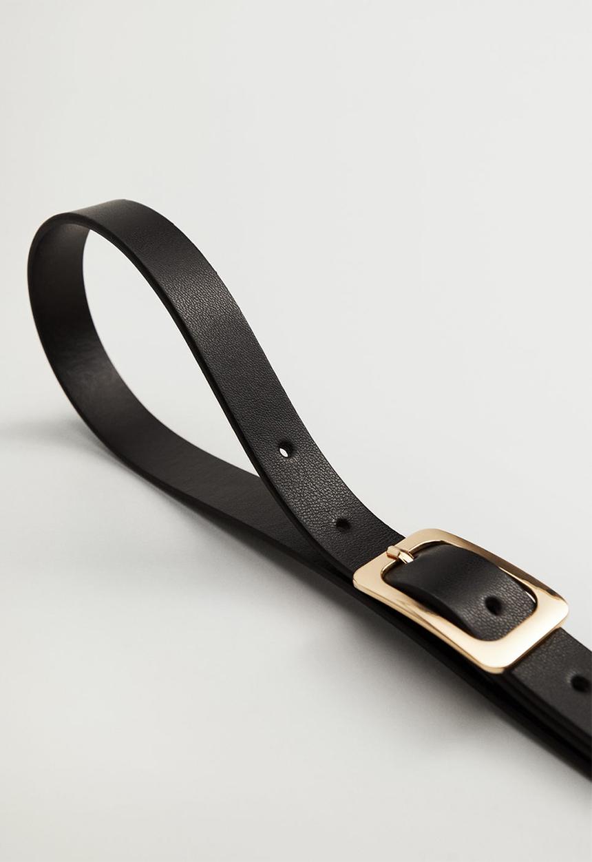 MANGO - Metal buckle belt - black