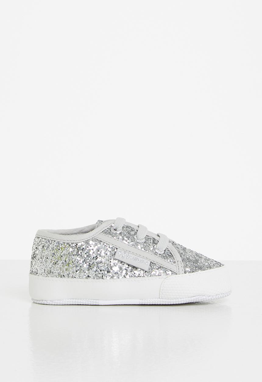 SUPERGA - 4006 glitter infants lace up - grey silver