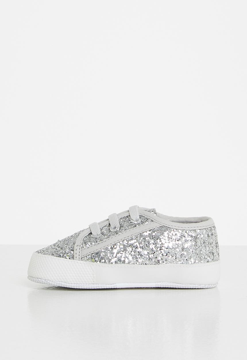 SUPERGA - 4006 glitter infants lace up - grey silver