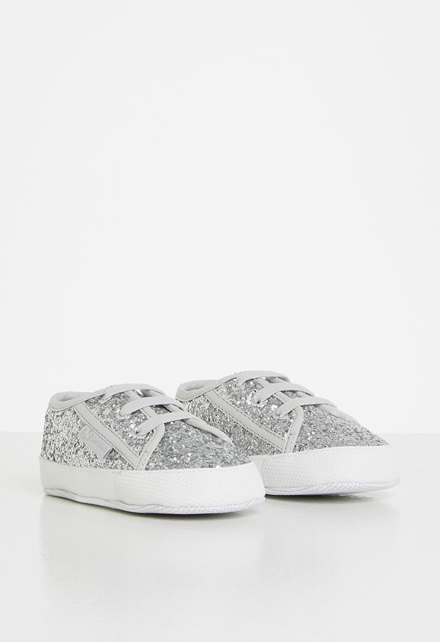SUPERGA - 4006 glitter infants lace up - grey silver