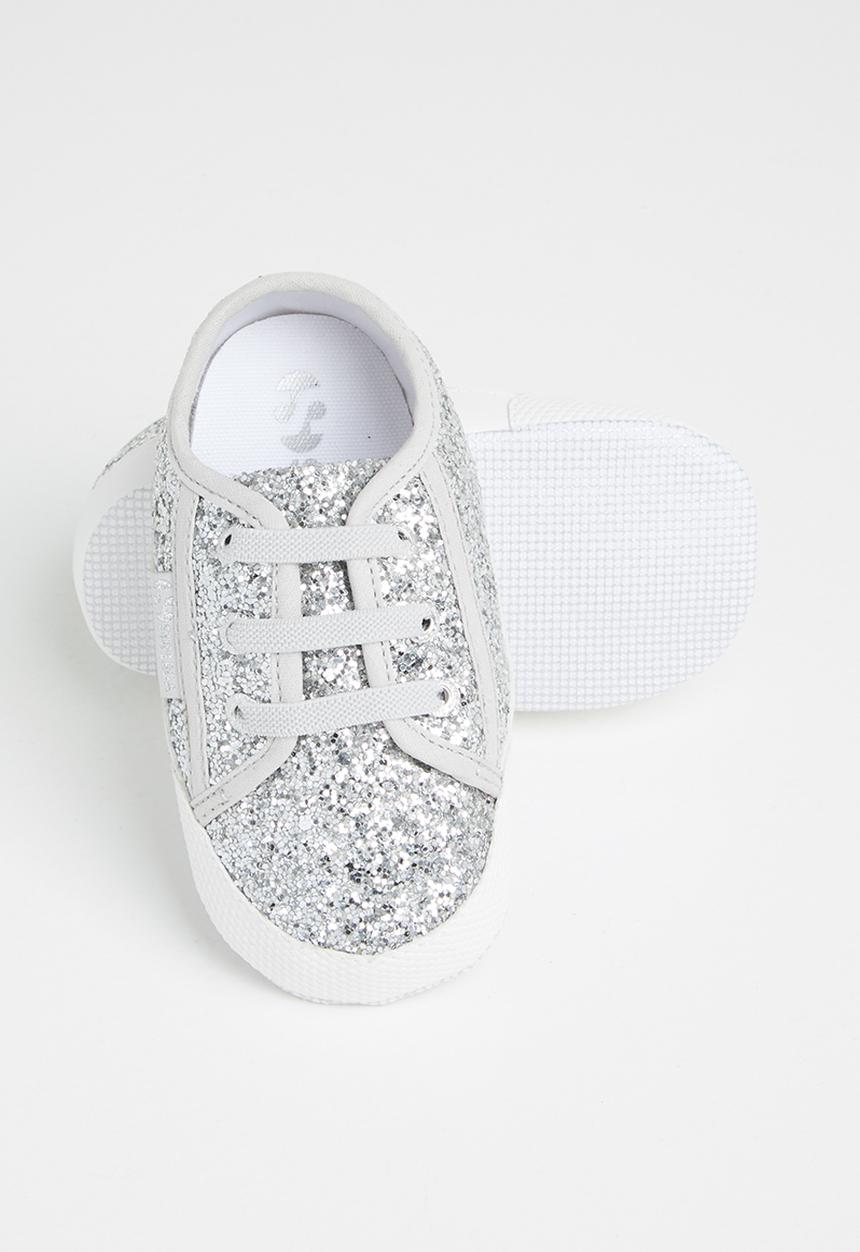 SUPERGA - 4006 glitter infants lace up - grey silver