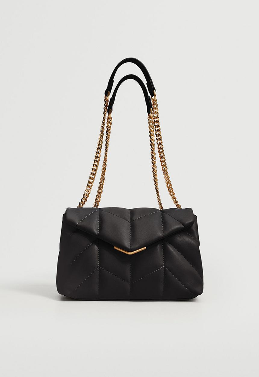 MANGO - Quilted chain bag - black