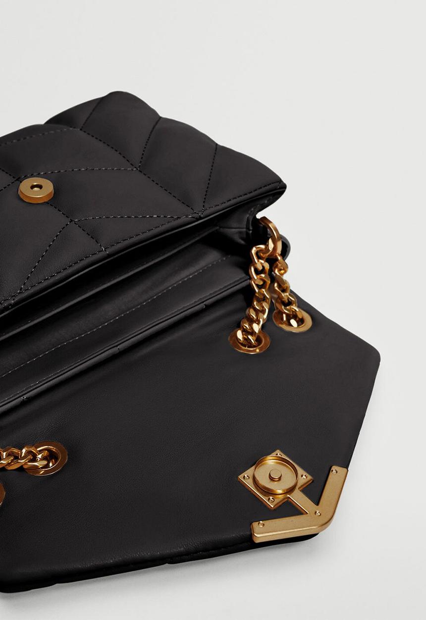 MANGO - Quilted chain bag - black