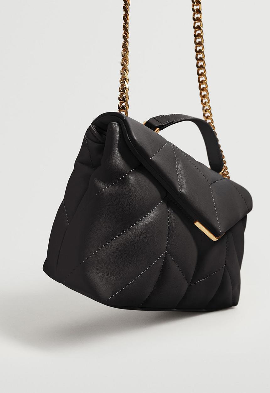 MANGO - Quilted chain bag - black