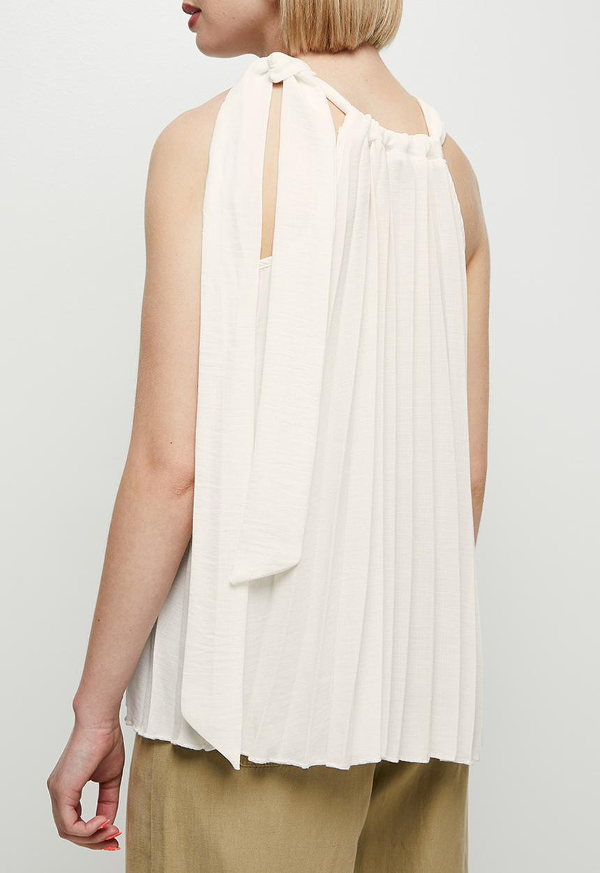 MILLA - Pleated halter blouse - white 