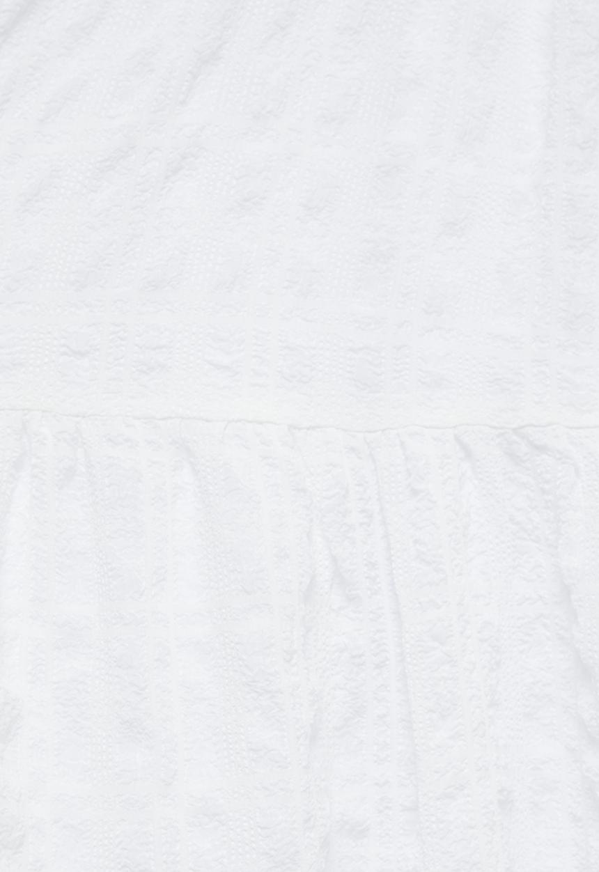 MILLA - Wrap bodice square neck dress - white