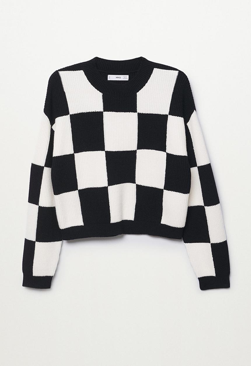 MANGO - Sweater chess - black