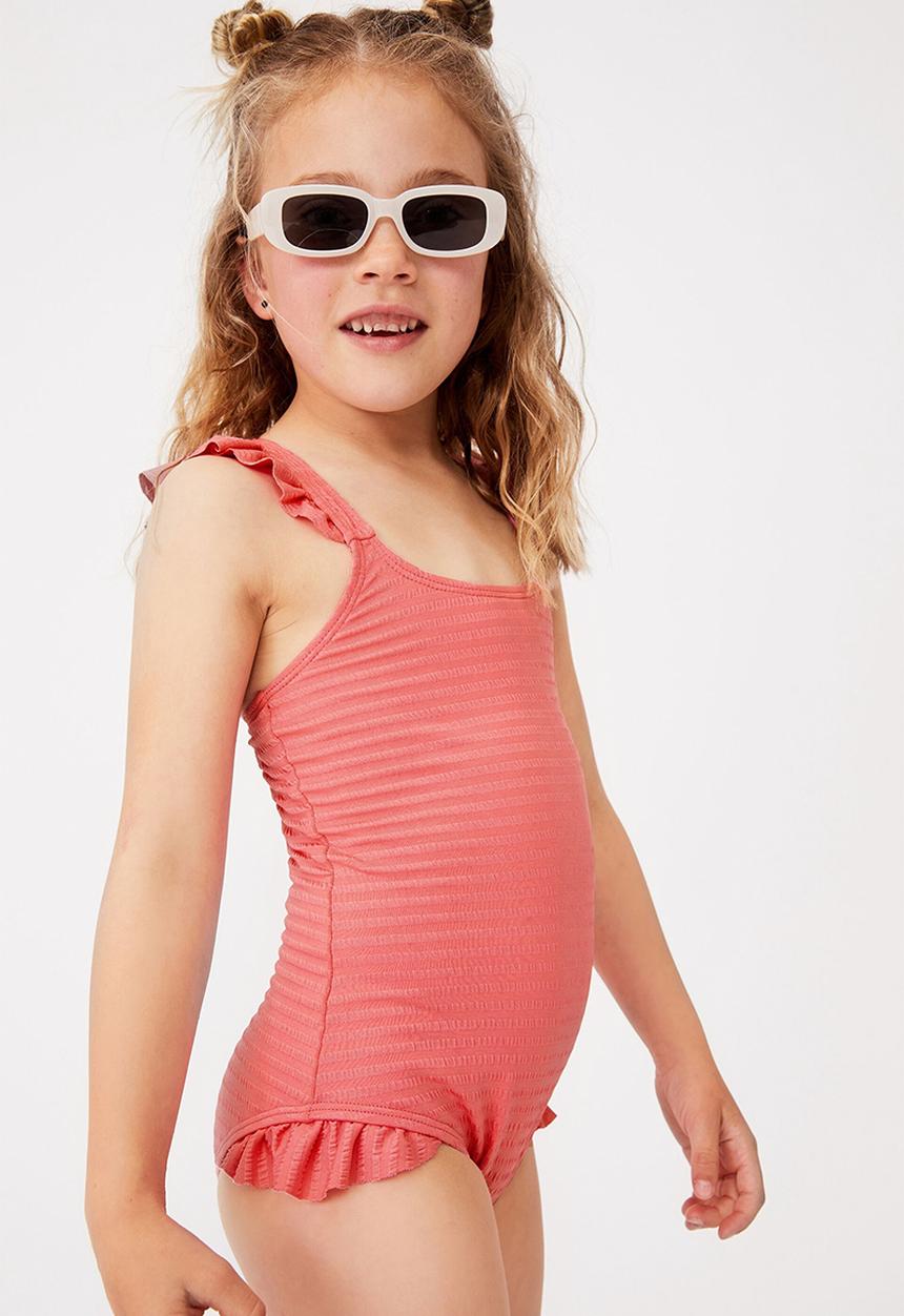 Cotton On - Amber frill one piece - retro coral