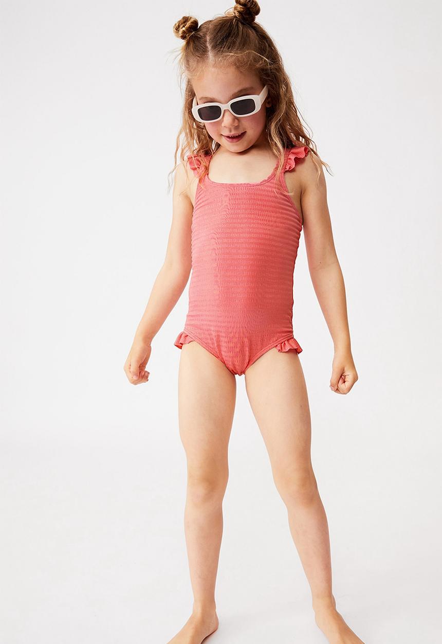 Cotton On - Amber frill one piece - retro coral