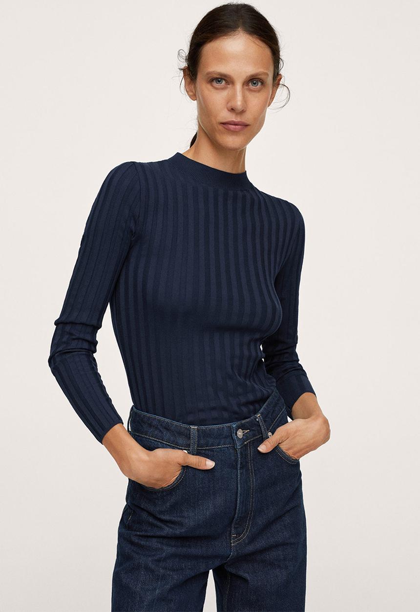 MANGO - Sweater slitter - navy