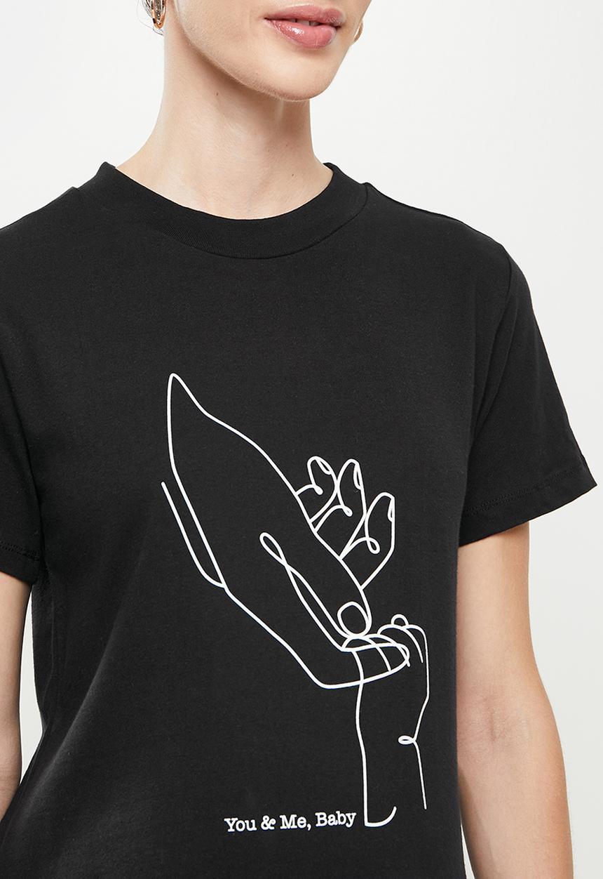 Superbalist - Maternity printed crew neck tee - black