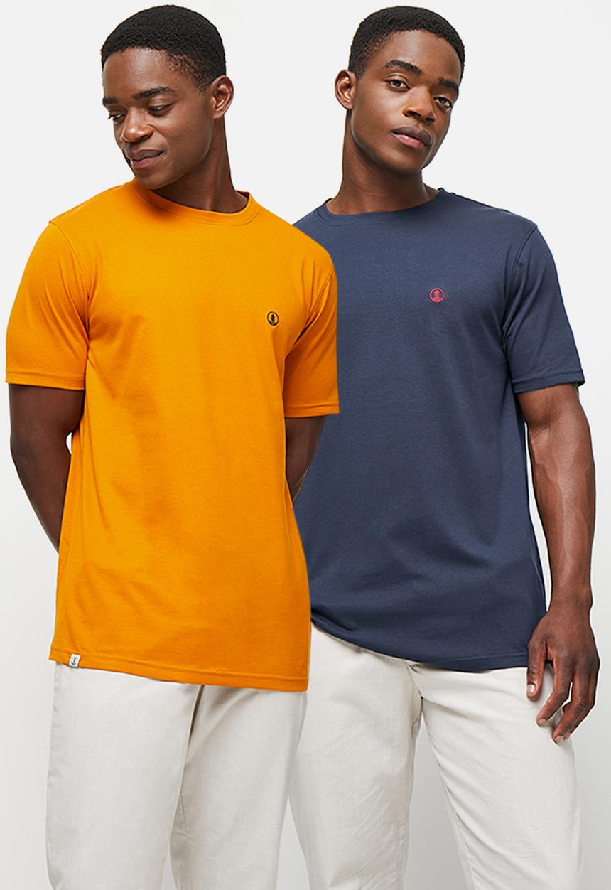 Lark & Crosse - 5-pack leo organic crew neck tee w/ chest embroidery - multi