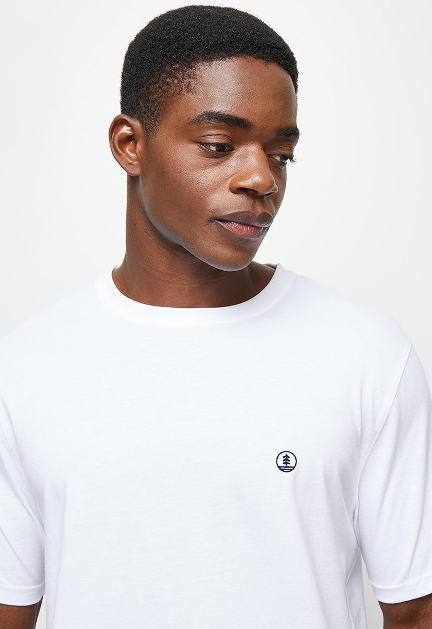Lark & Crosse - 2-pack leo organic crew neck tee w/ chest embroidery - white