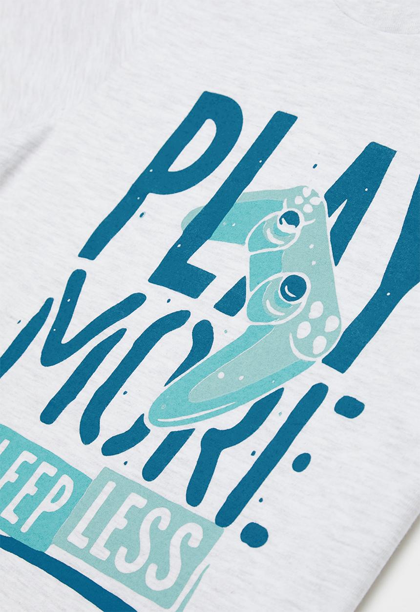 Rebel Republic - Boys tee & shorts pj set - grey