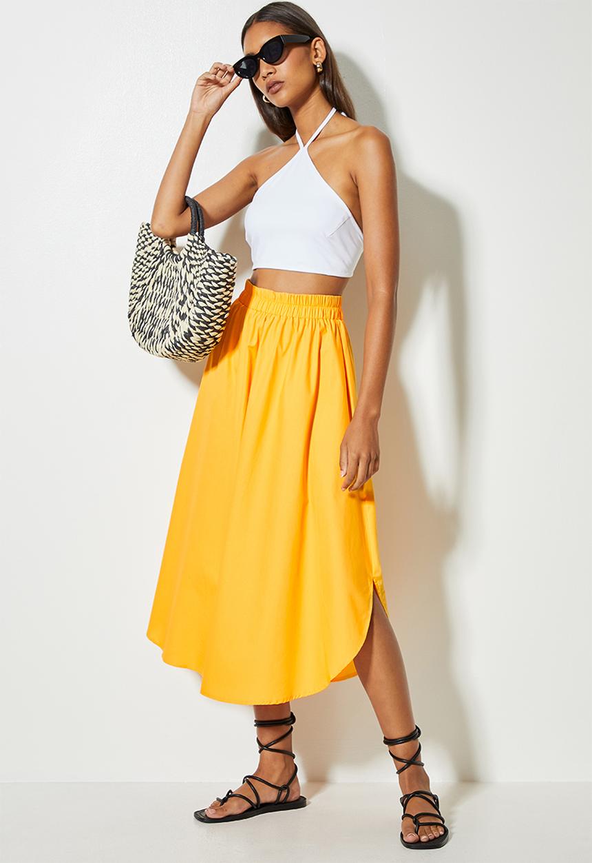 Superbalist - Curved hem midi skirt - mango