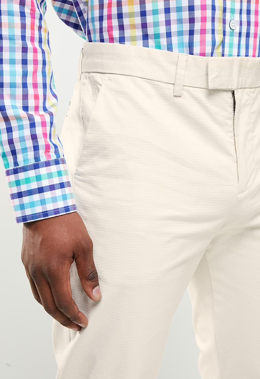 POLO - Pisa text straight fit  - white