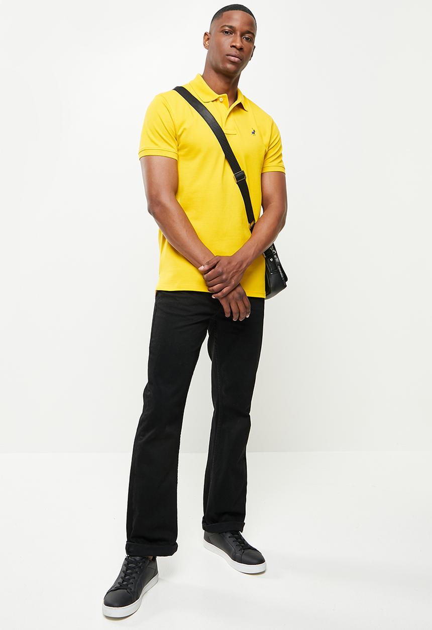 POLO - Carter pique short sleeve golfer - mustard