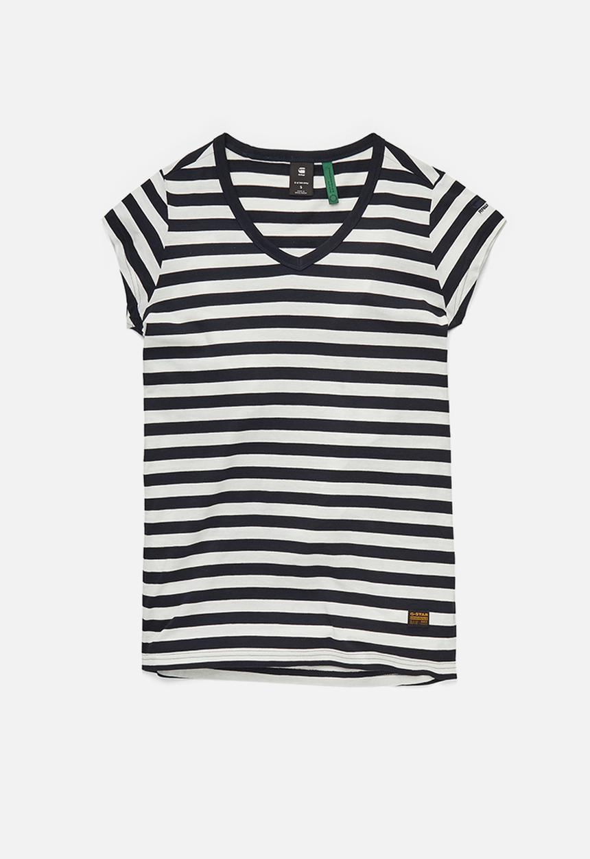 G-STAR - Eyben slim v short sleeve top - milk/salute