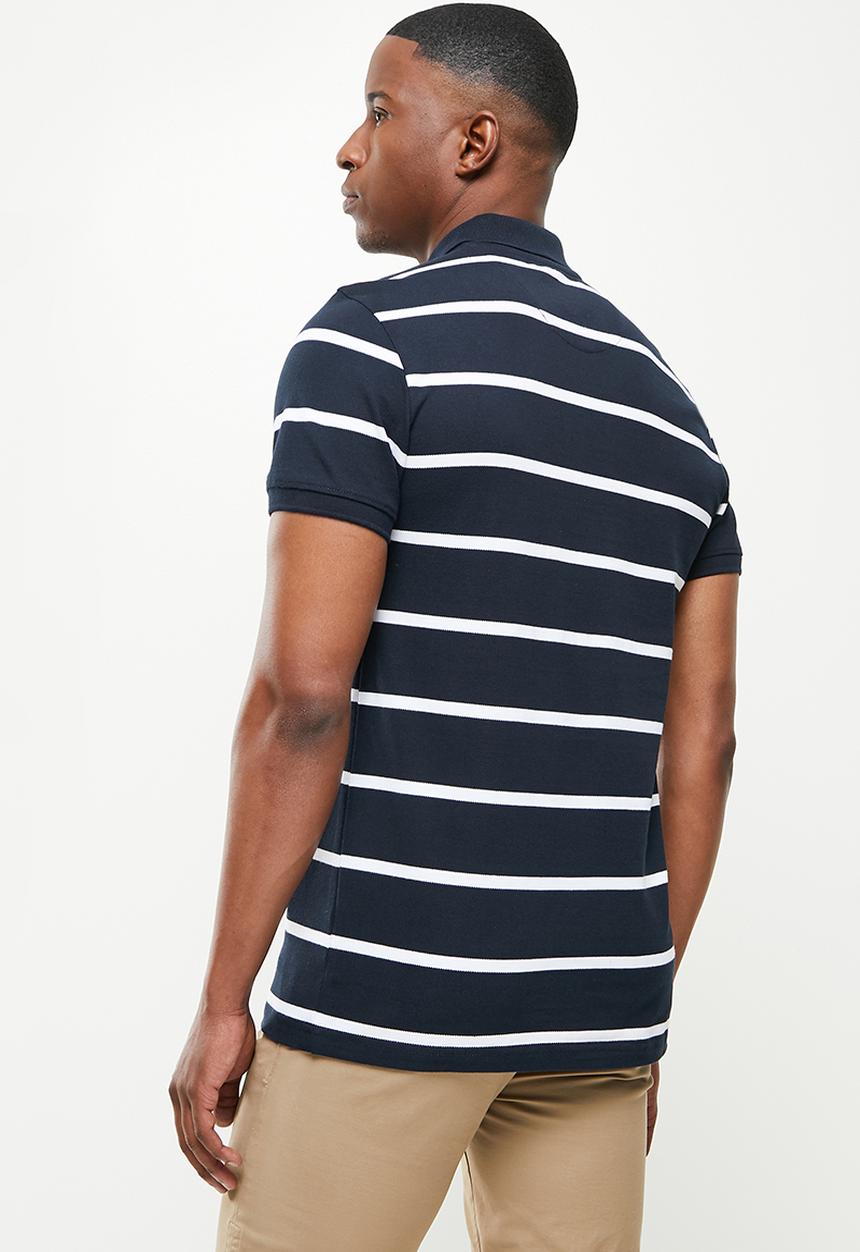 POLO - Reed stripe short sleeve golfer - navy