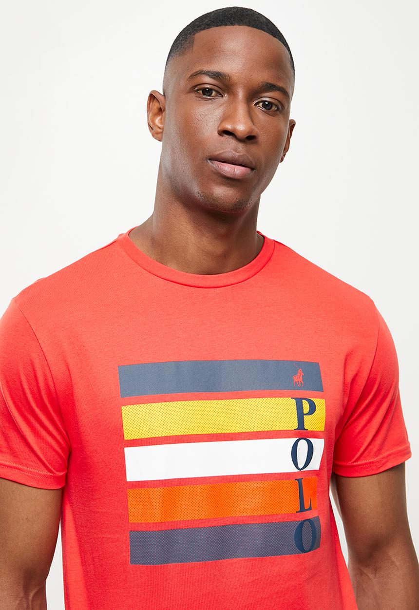 POLO - Mandla block print ss tee - fire