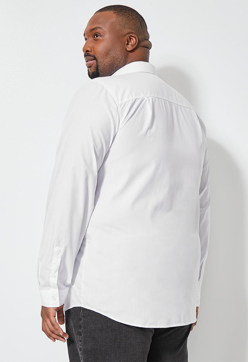 Superbalist - Plus easy care regular fit shirt - white