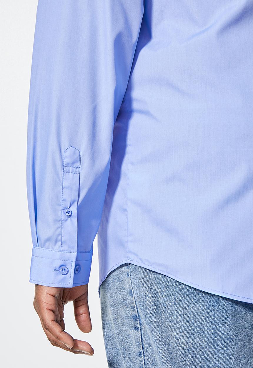 Superbalist - Plus easy care regular fit shirt - mid blue