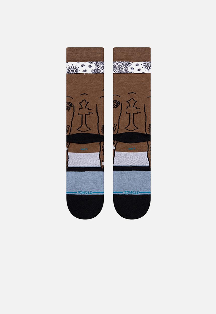 Stance Socks - Tupac resurrected socks - brown