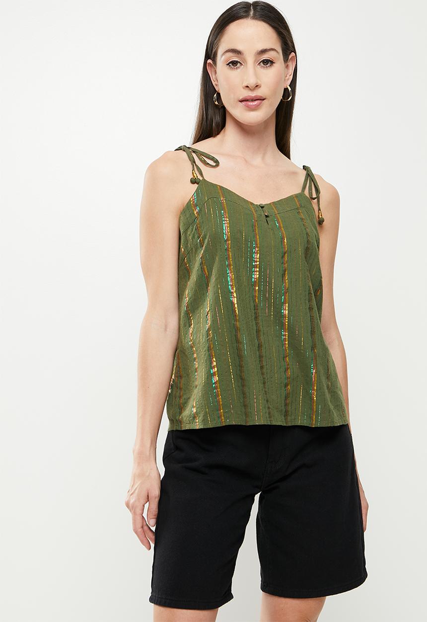 Vero Moda - Savannah singlet top - ivy green
