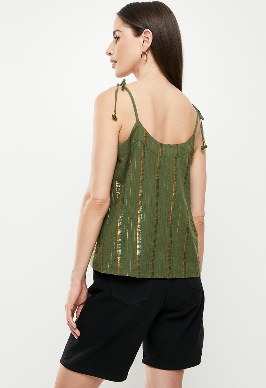 Vero Moda - Savannah singlet top - ivy green