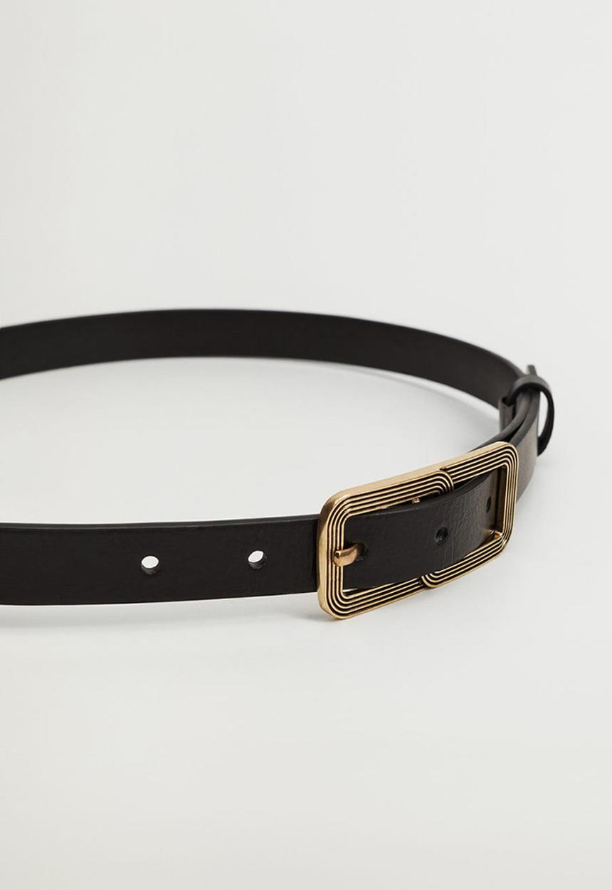 MANGO - Double buckle belt - black