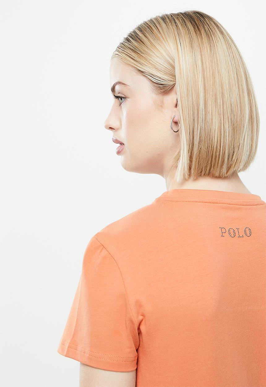 POLO - Cassie short sleeve nailhead logo T-shirt - peach