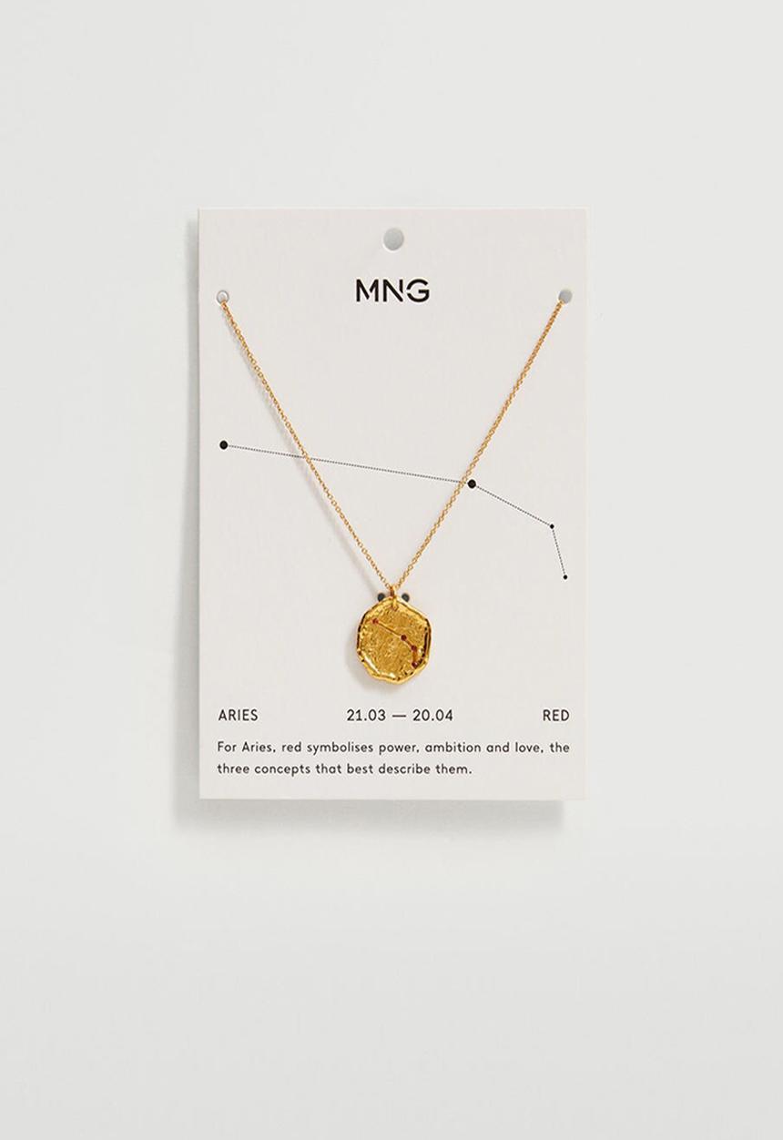 MANGO - Aries horoscope necklace - gold