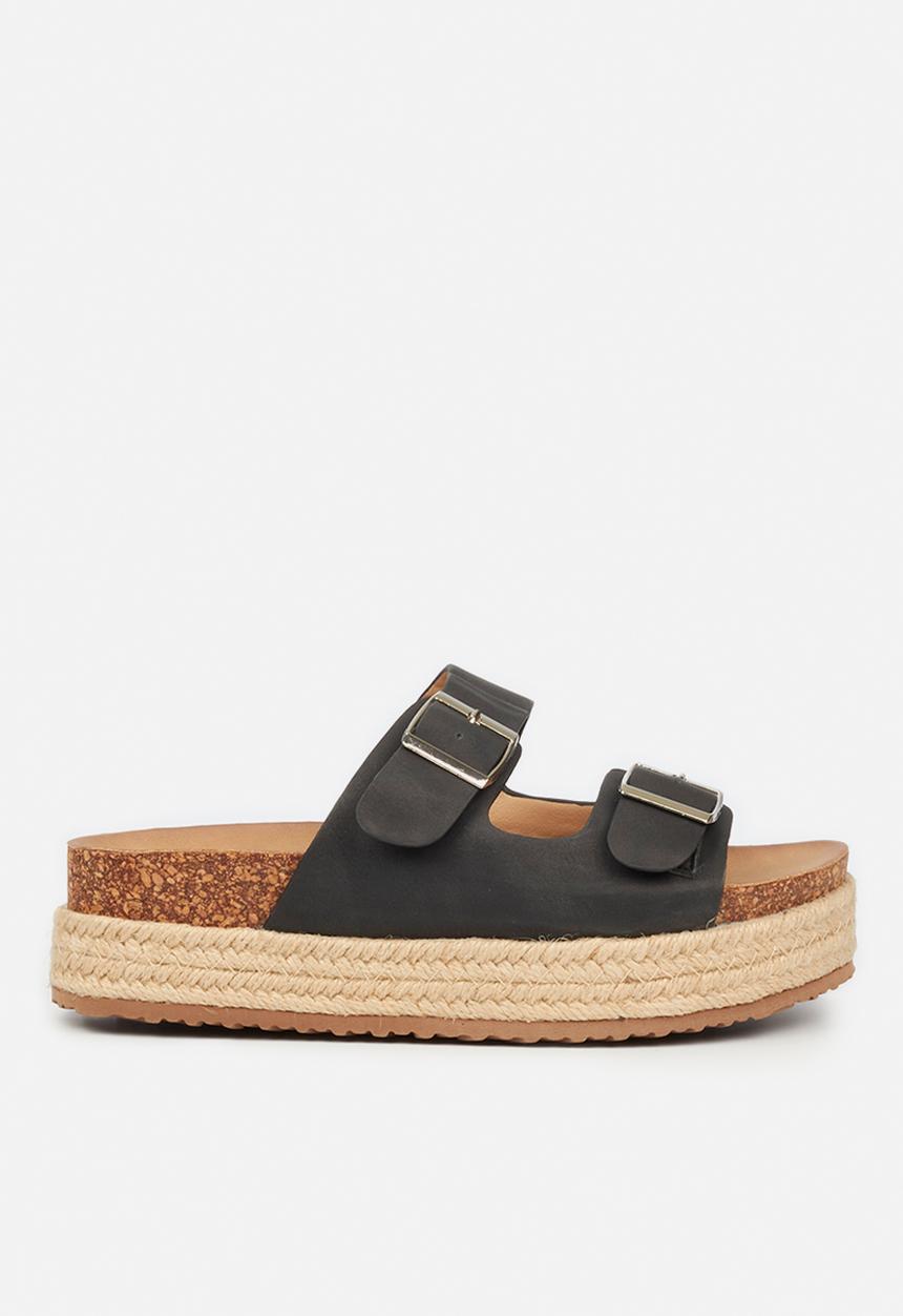 Butterfly Feet - Aloe 1 espadrille flatform sandal - black
