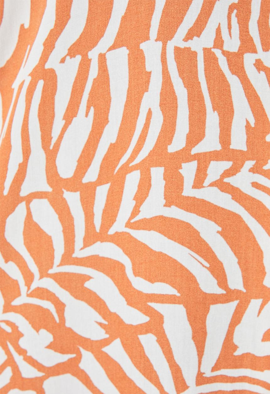 VELVET - Mandarin collar kaftan dress - leaf print