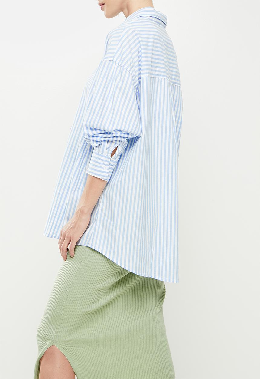 Cotton On - Maternity dad shirt - hayley stripe belle blue