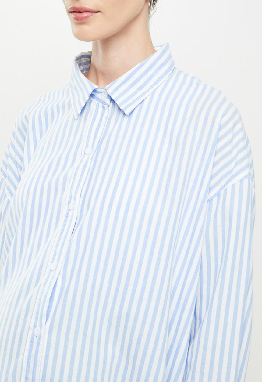 Cotton On - Maternity dad shirt - hayley stripe belle blue