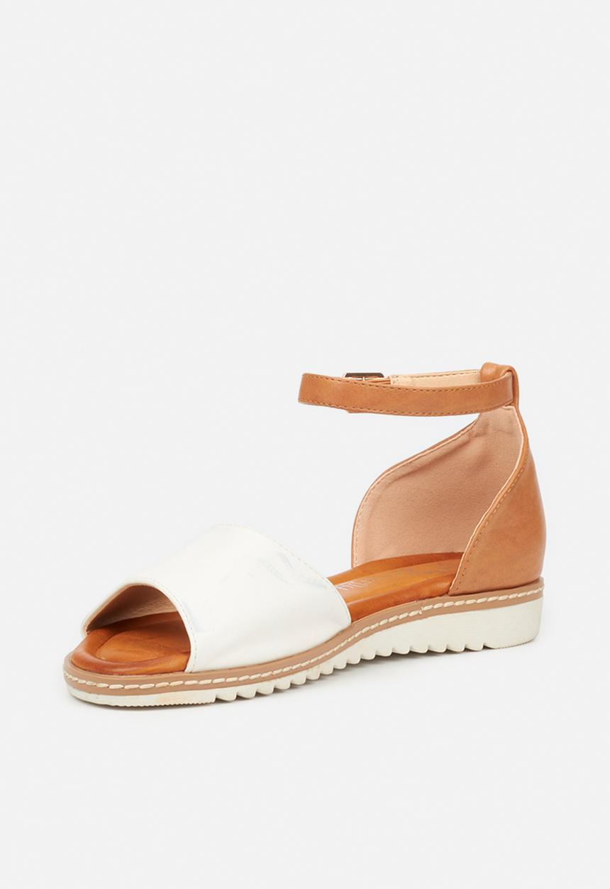 Butterfly Feet - Walnut 1 sandal - white