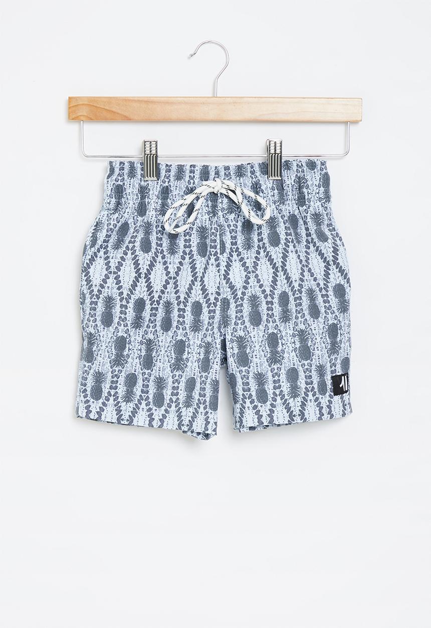 Flyersunion - Printed stretch volley short - blue