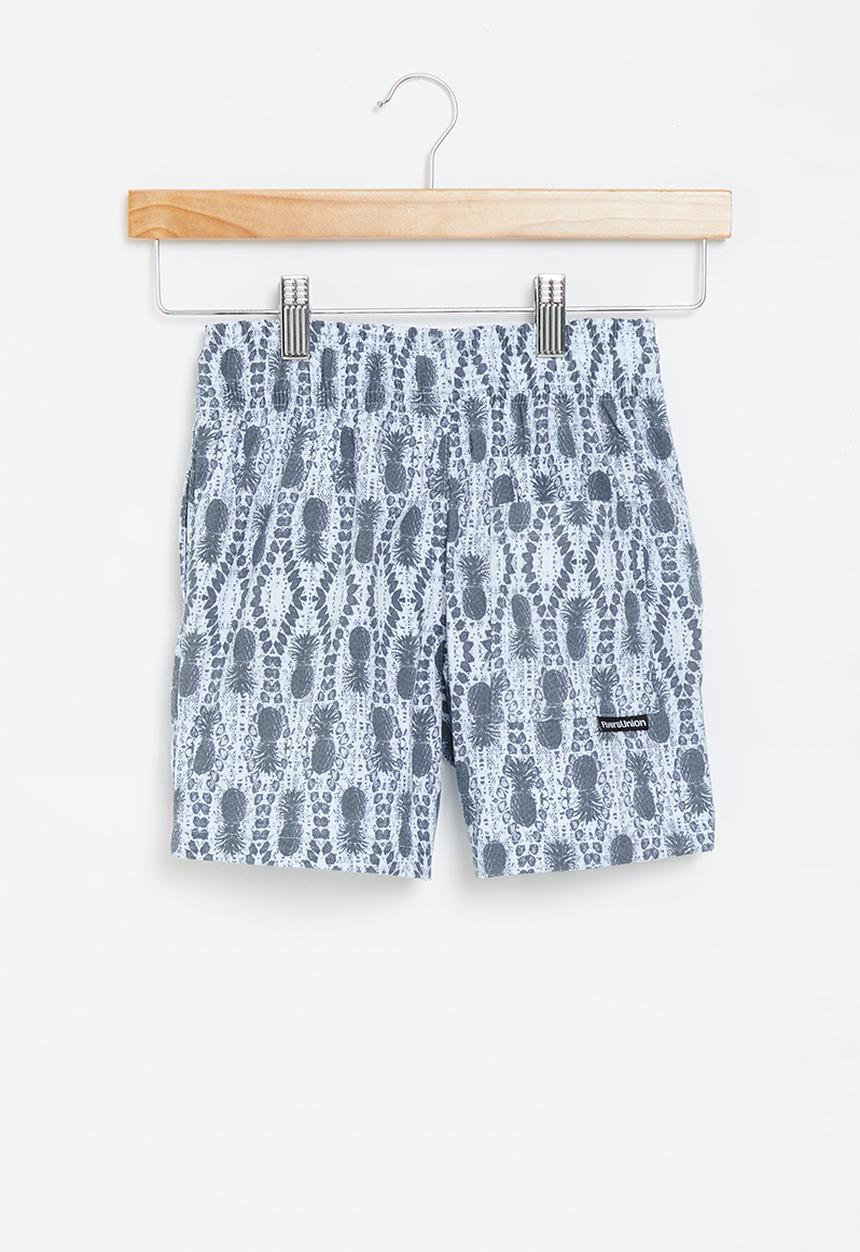 Flyersunion - Printed stretch volley short - blue