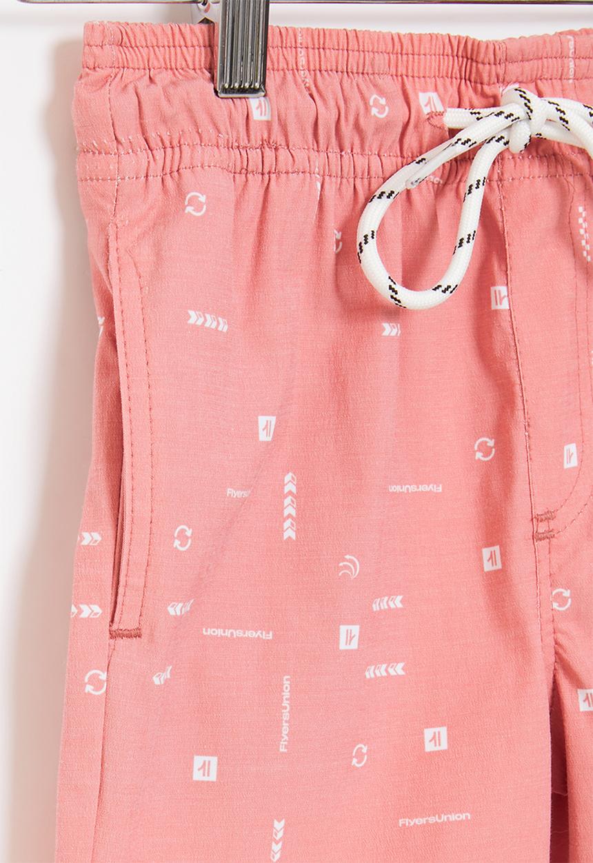 Flyersunion - Printed stretch volley short - pink