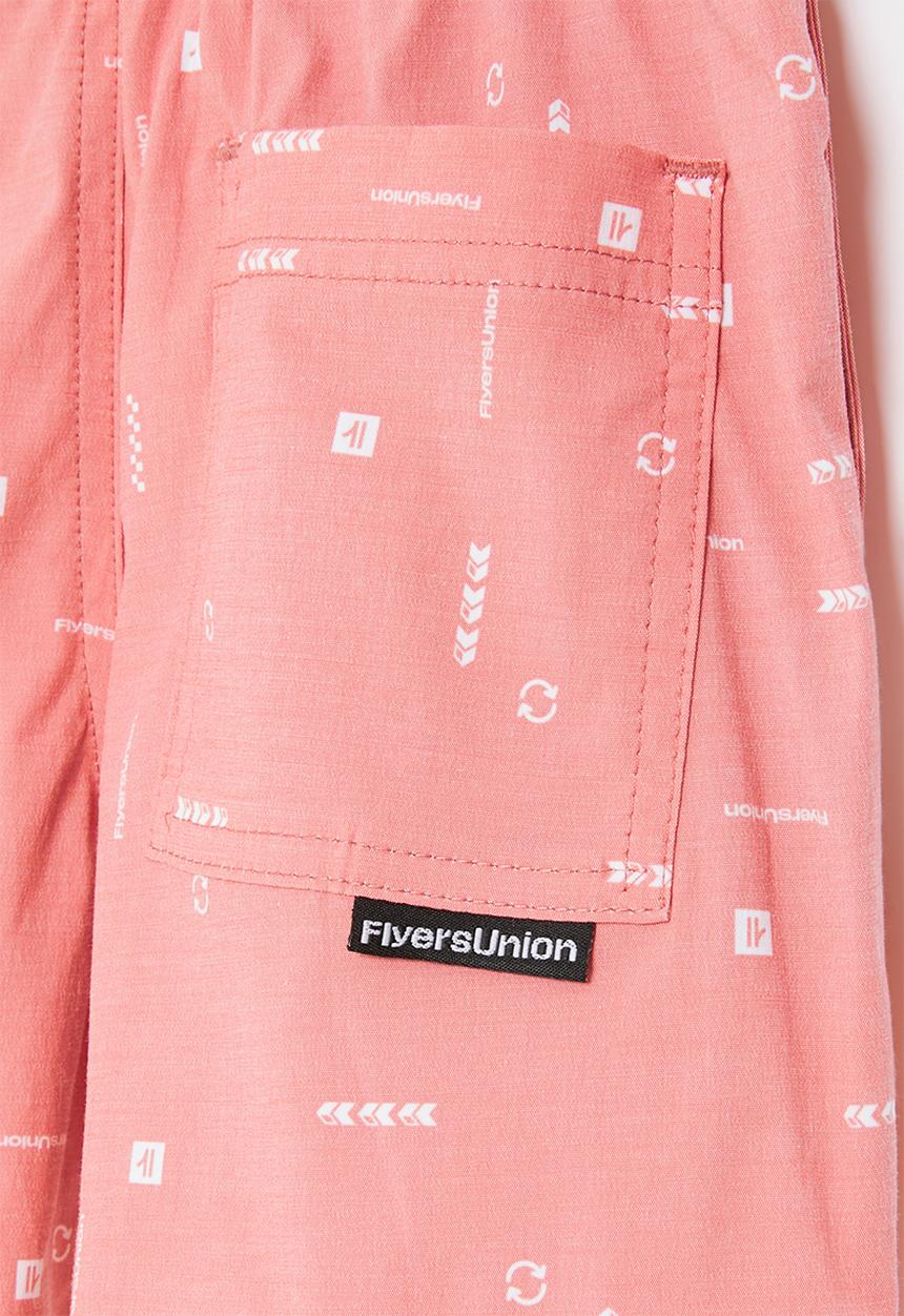 Flyersunion - Printed stretch volley short - pink