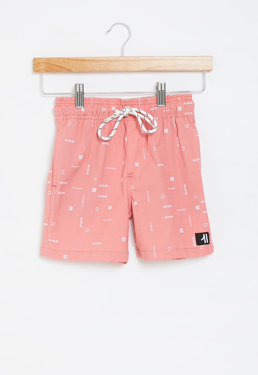 Flyersunion - Printed stretch volley short - pink
