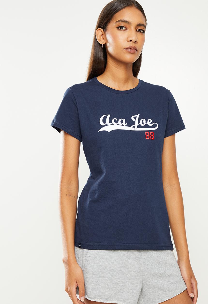 Aca Joe - Ladies aca joe embroidered & printed sj t-shirt - navy